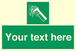 Custom sign safe condition emergency hammer